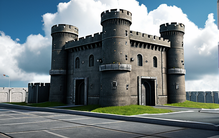 ** Secure cloud fortress with a "zero trust" gatekeeper preventing unauthorized access. Emphasize data protection and advanced cybersecurity.
**