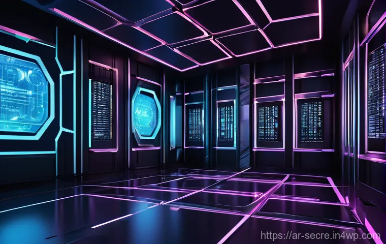 클라우드 보안 아키텍처와 보안 사고 진단 - **Prompt:** A visually dynamic and complex futuristic cloud computing environment. In the foreground...