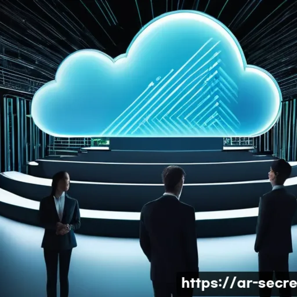 퍼블릭 클라우드 보안 아키텍처 특징 - **Prompt 1: Cloud Security - Shared Responsibility**
"A visually striking, modern digital art im...